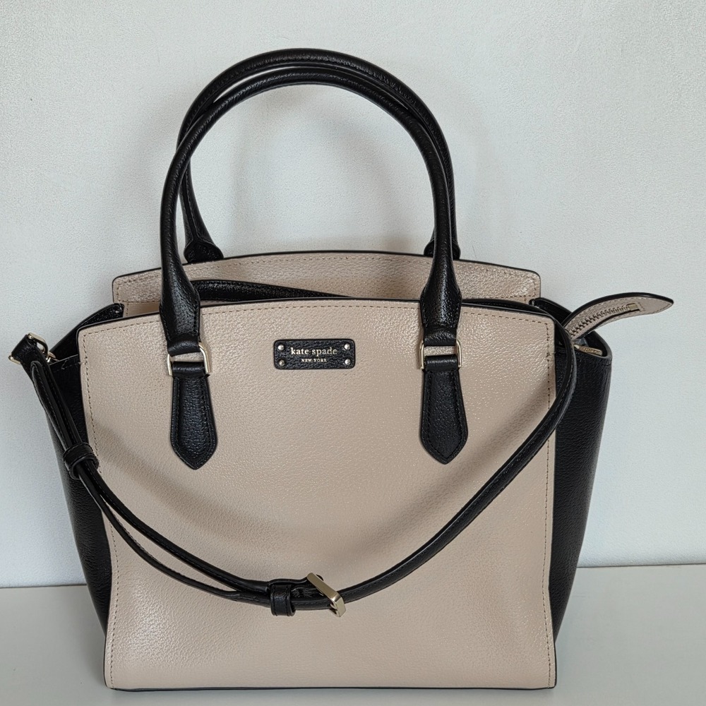 Kate Spade Jeanne Satchel Crossbody Handbag Warm Vellum/Black Classic Purse